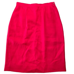 Valentino Miss V Vintage Linen Mini Skirt Pockets US XS Italy Size 38 Red